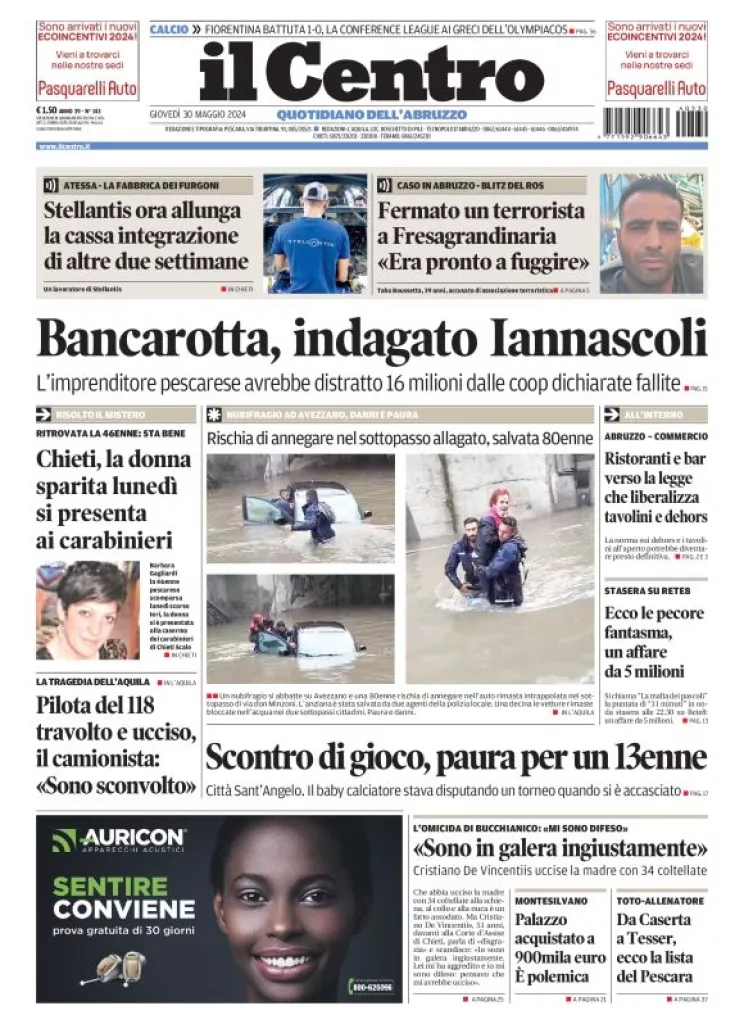 Prima-pagina-il centro-oggi-edizione-del-2024-05-30